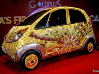 Tata Nano Gold car